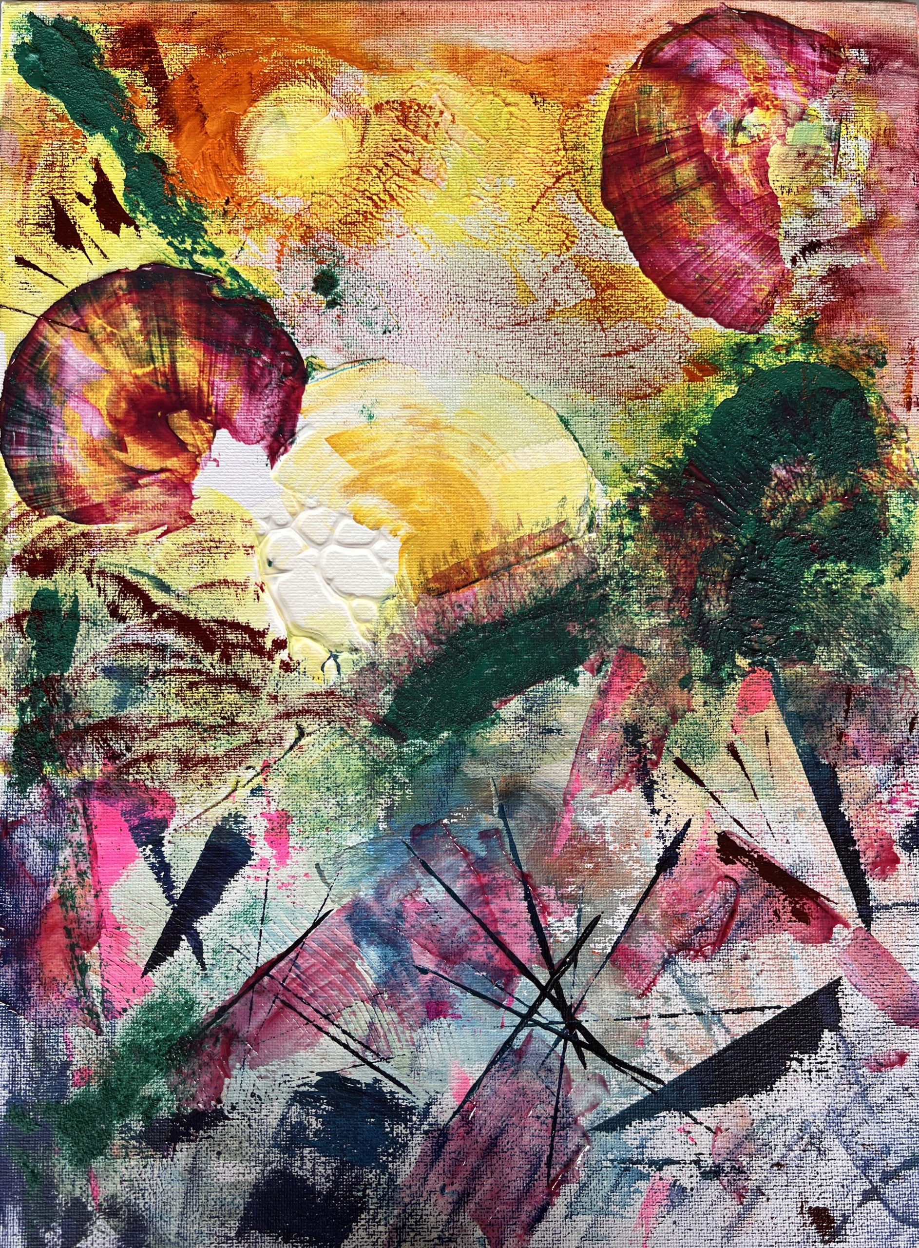 Acryl Experimentierbild wild und frei 1