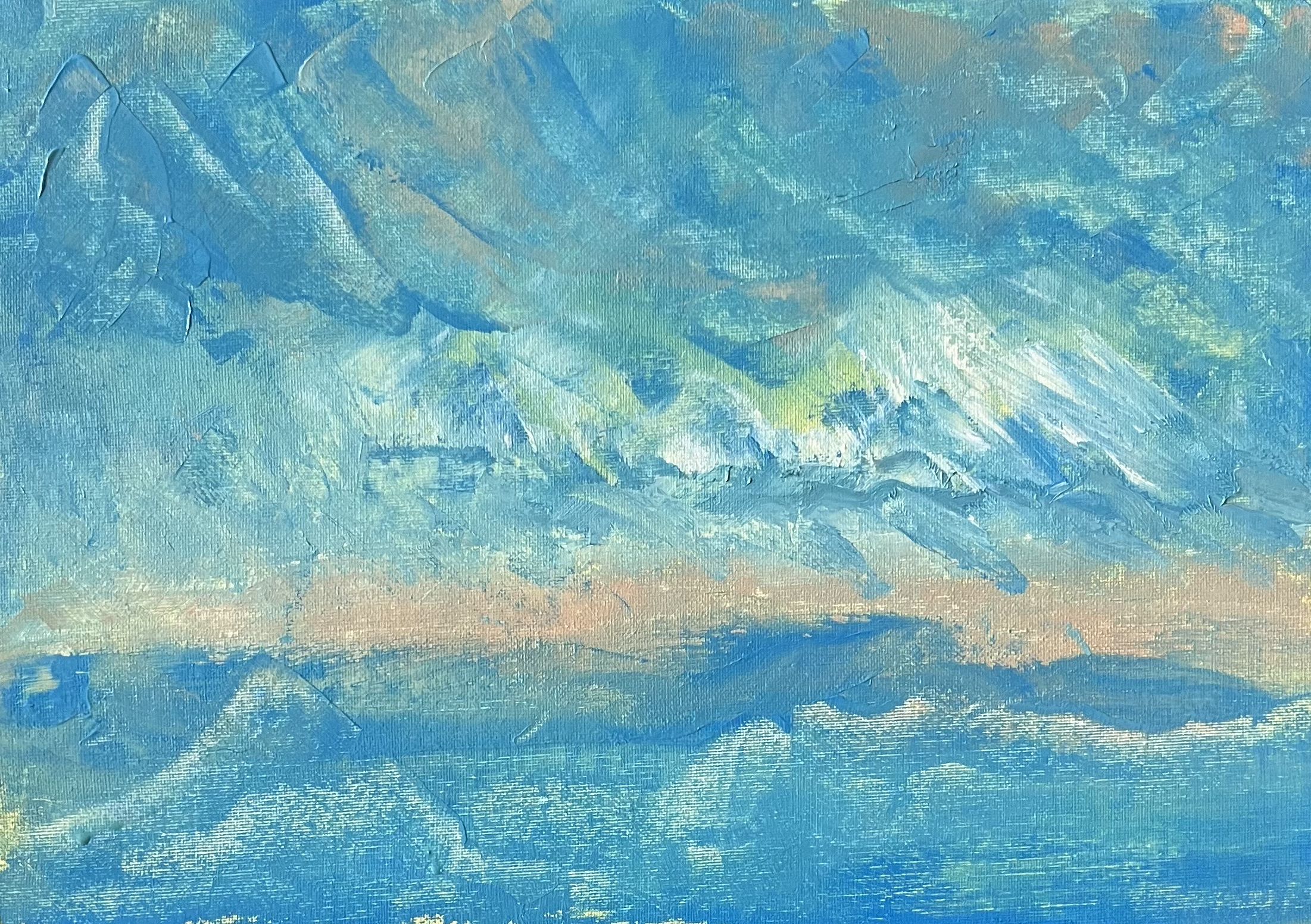 Acryl blau hellrosa sonnenuntergang